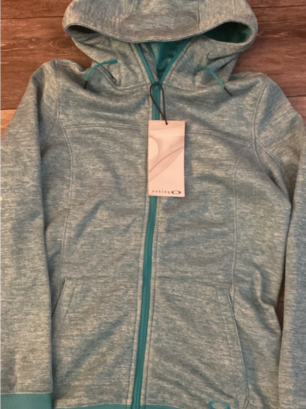 Oakley Heathered Teal Zip Hoodie Jacket
